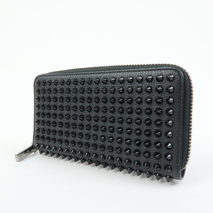 Christian Louboutin Panettone Spiked Leather, Black, Leather, Wallet