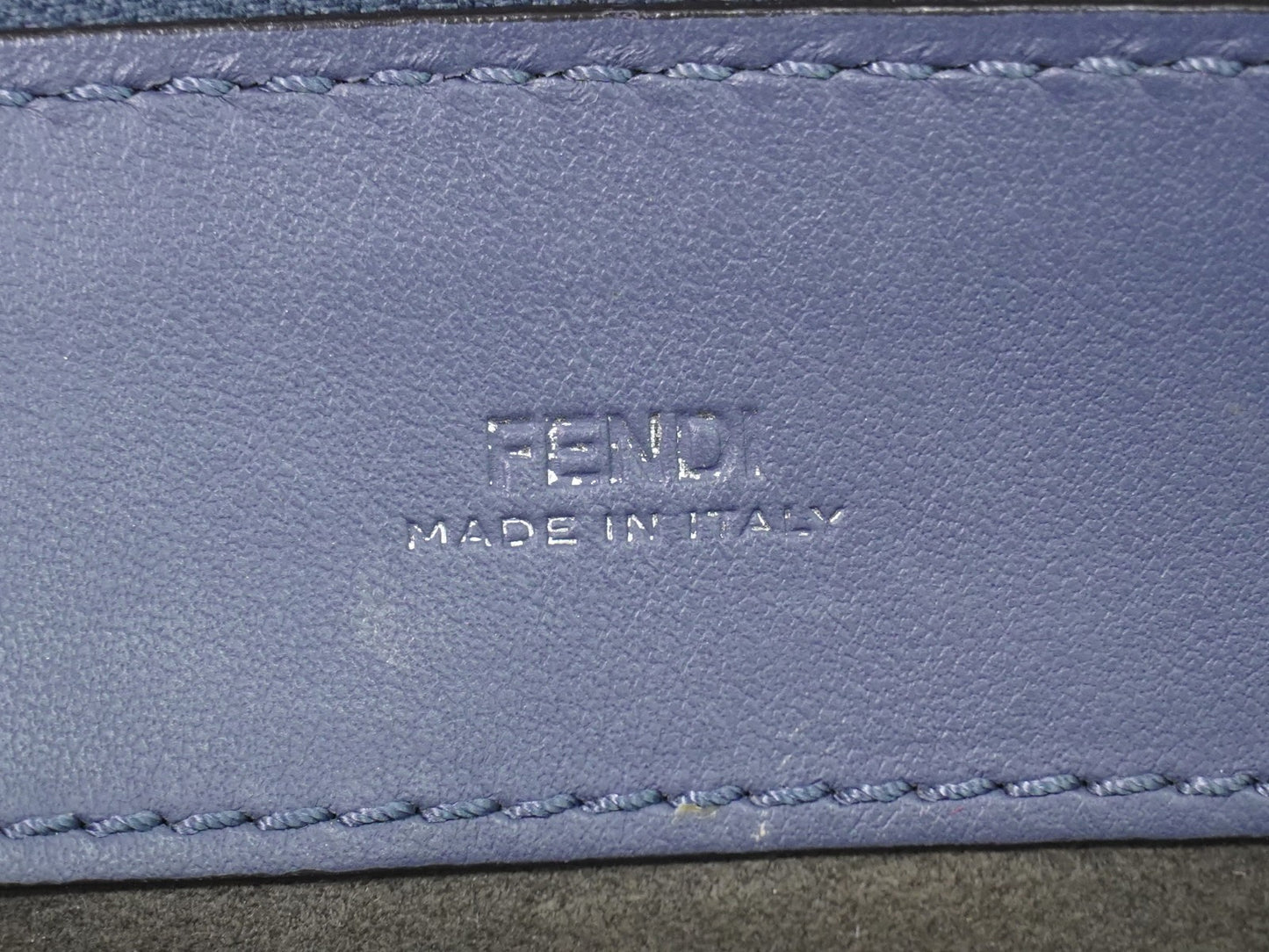 Fendi DotCom Convertible Satchel Leather, Blue, Leather, Handbag