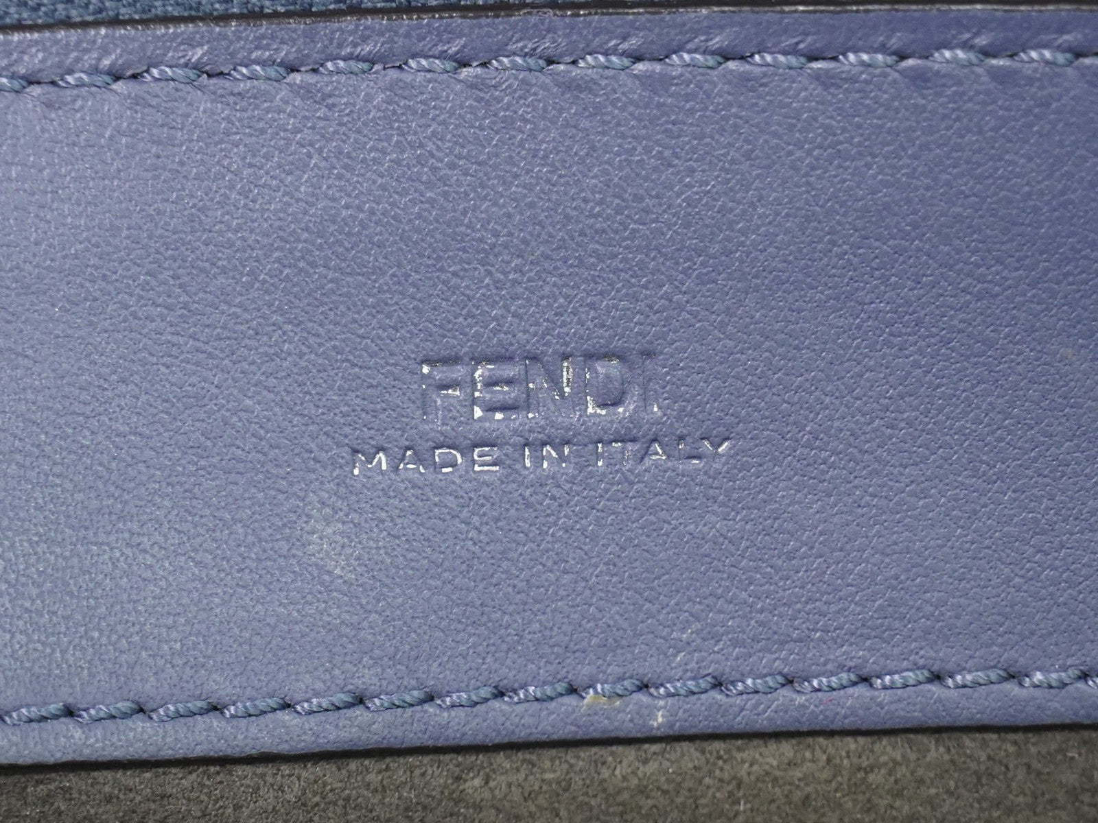 Fendi DotCom Convertible Satchel Leather, Blue, Leather, Handbag