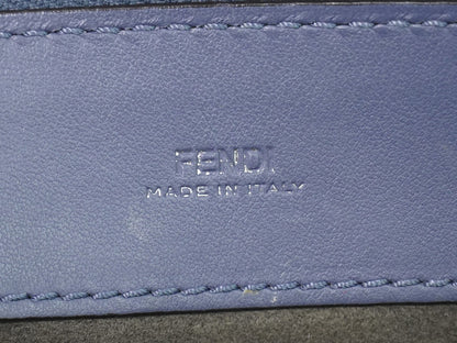 Fendi DotCom Convertible Satchel Leather, Blue, Leather, Handbag