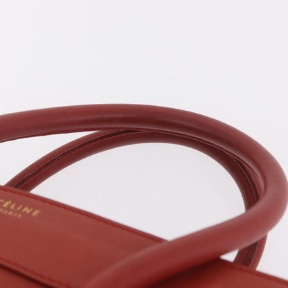 Celine Luggage Suede, Red, Leather, Handbag