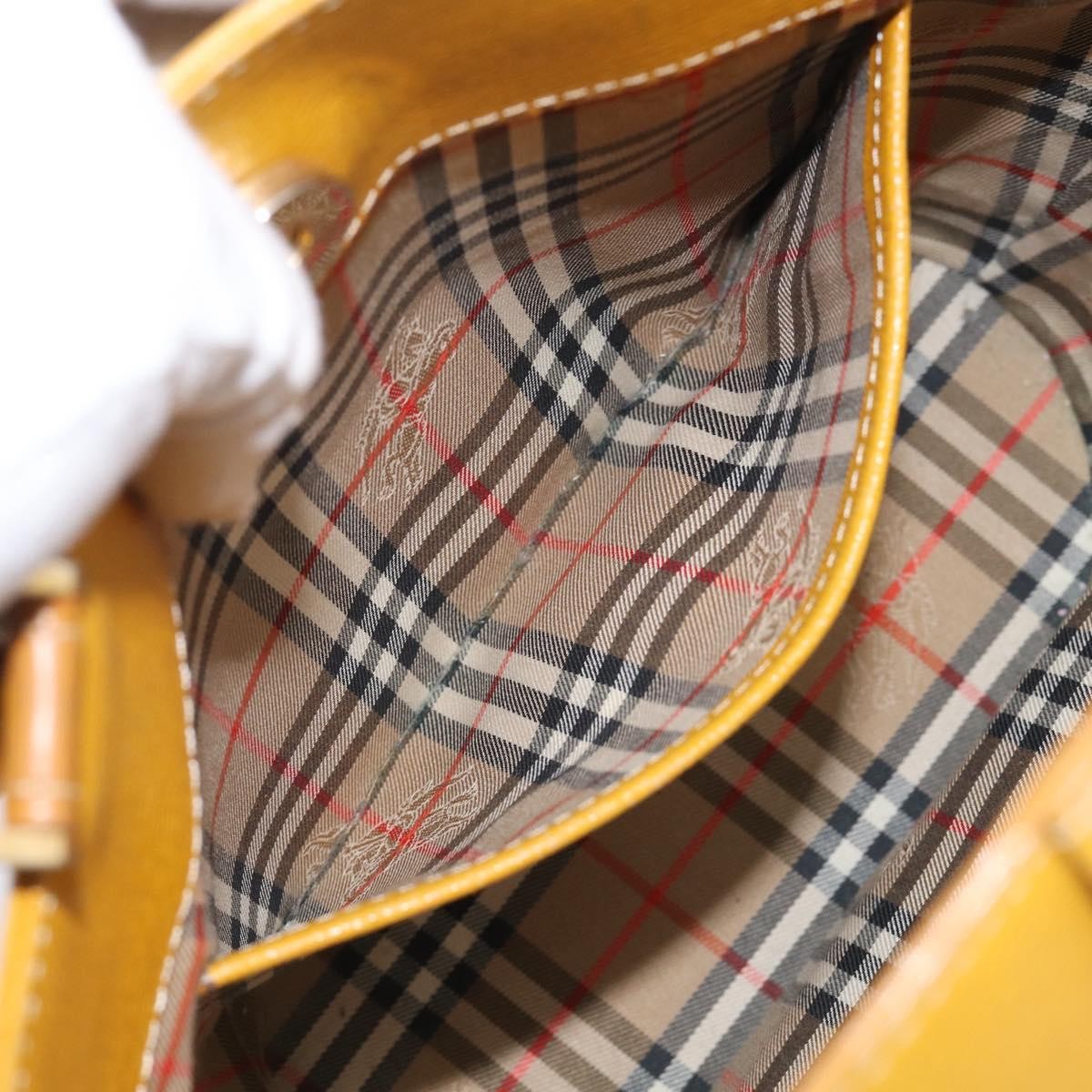 Burberry Handle Tote Leather, Yellow, Leather, Tote Bag