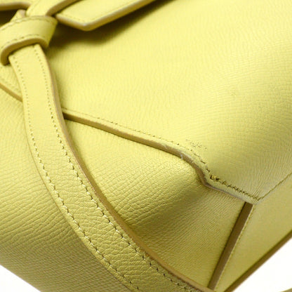 Celine Belt Leather, Yellow, Leather, Handbag