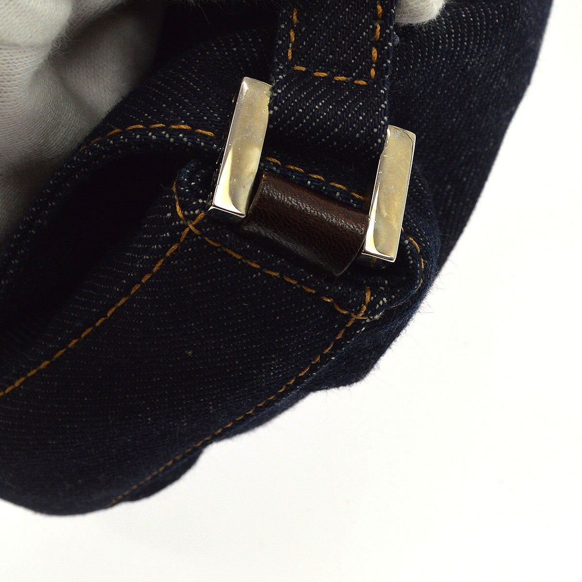 Fendi Convertible Baguette Denim, Blue, Denim, Handbag