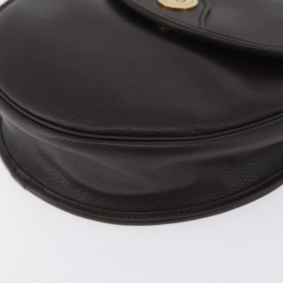 Christian Dior Vintage CD Logo Leather, Brown, Leather, Shoulder Bag