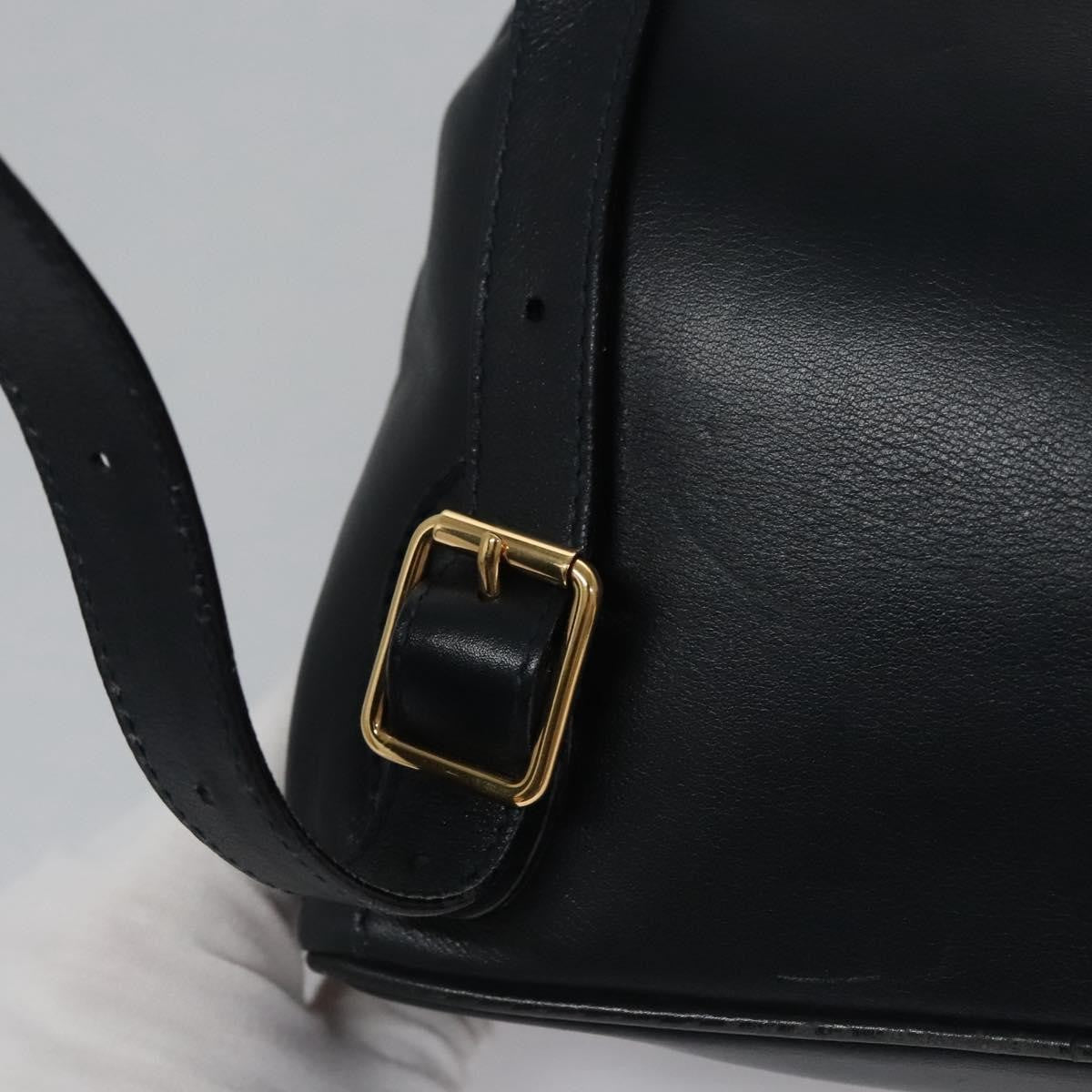 Gucci Vintage Bamboo Leather, Black, Leather, Backpack