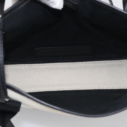 Balenciaga Navy Cabas Canvas with Leather, White, Canvas, Tote Bag