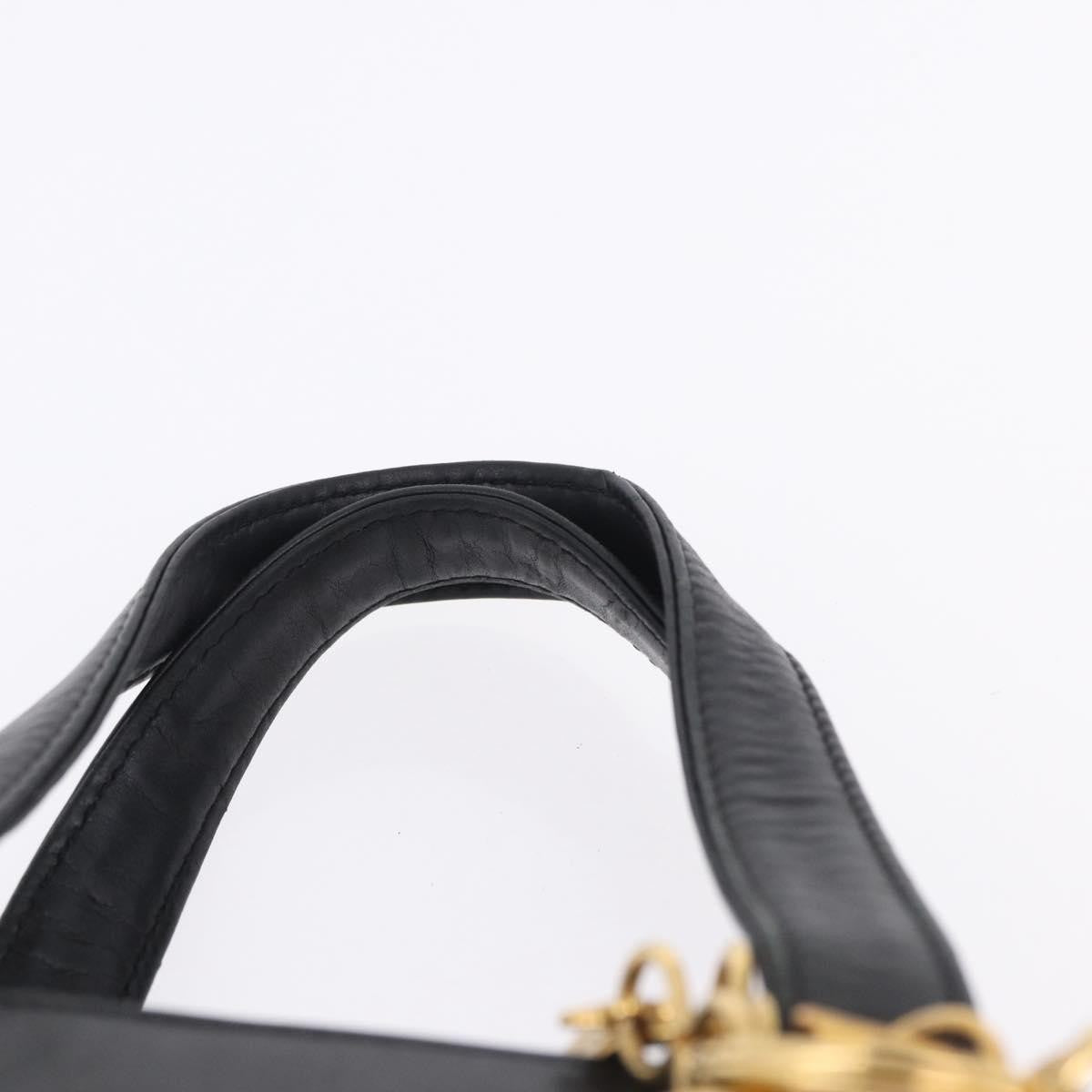 Christian Dior Vintage Lady Dior Leather, Black, Leather, Handbag