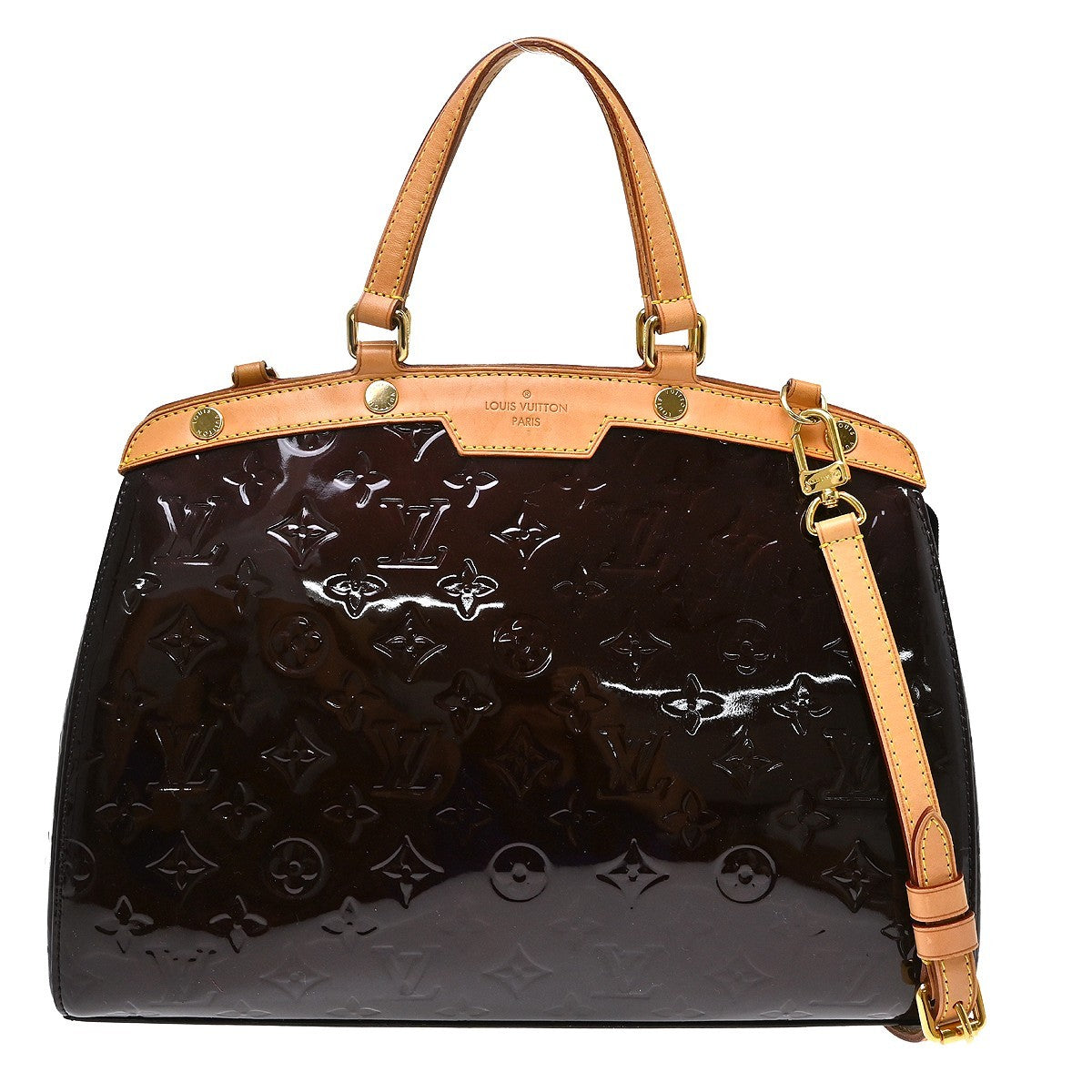 Louis Vuitton Brea Monogram Vernis, Purple, Patent Leather, Handbag