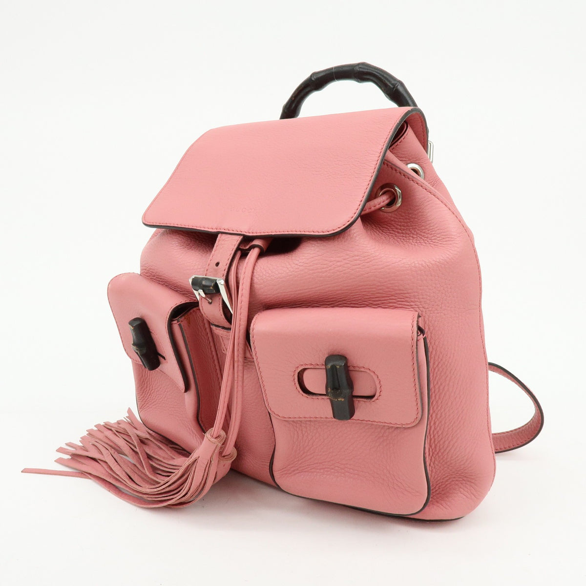 Gucci Bamboo Tassel Leather, Pink, Leather, Backpack