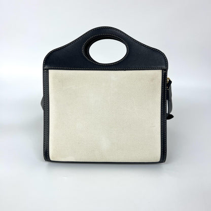 Burberry Pocket Bag Check Canvas and Leather, Beige, Canvas, Clutch