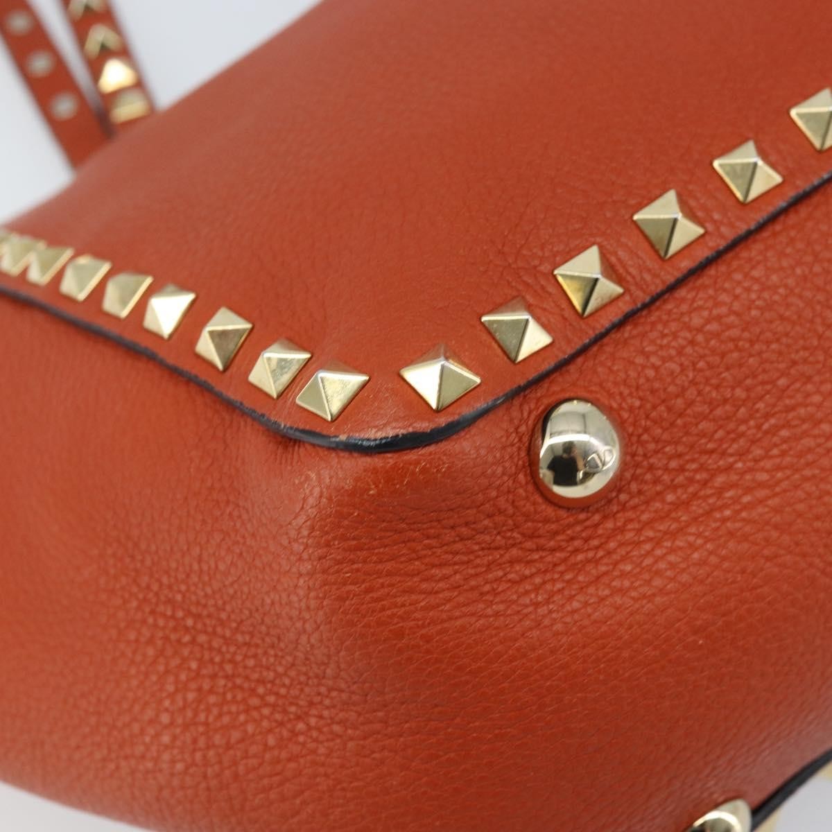 Valentino Garavani Rockstud Tote Soft Leather, Orange, Leather, Tote Bag
