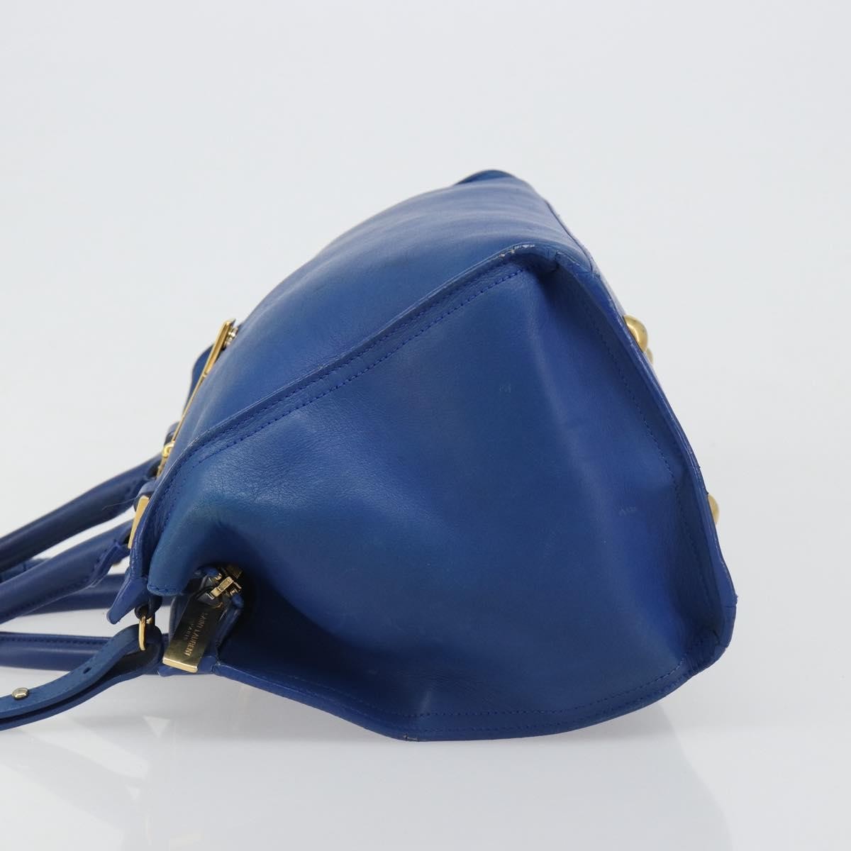 Saint Laurent Classic Y Cabas Leather, Blue, Leather, Tote Bag