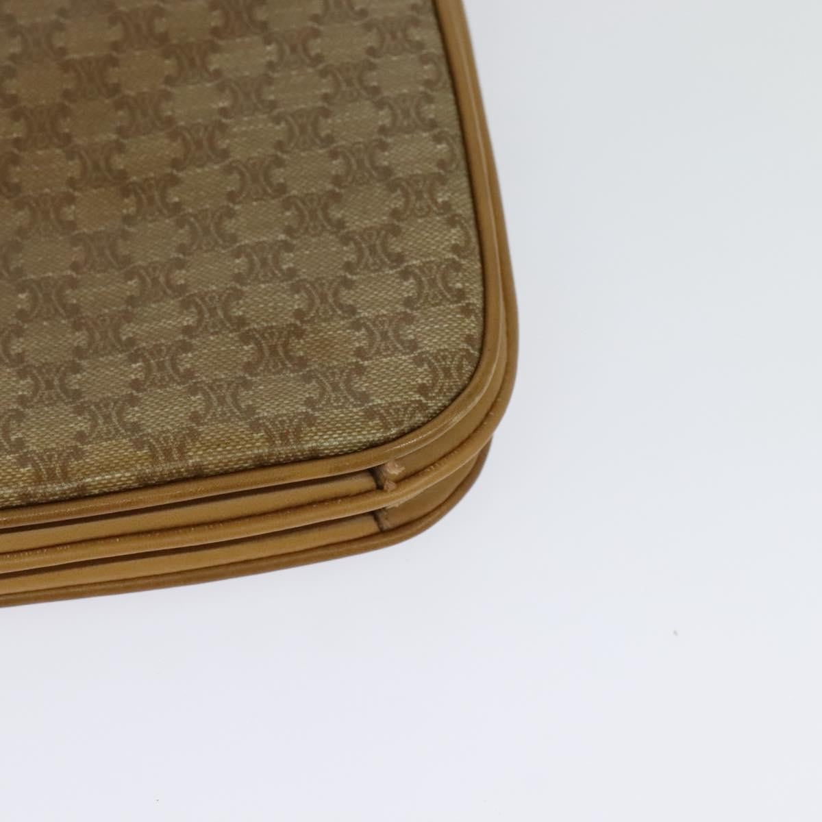 Celine Vintage Macadam Canvas and Leather, Beige, Canvas, Shoulder Bag