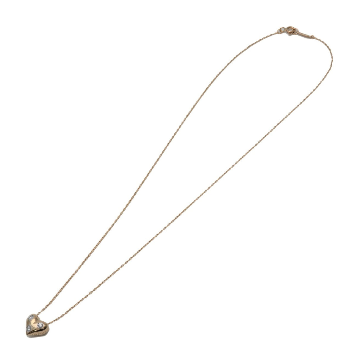 Tiffany & Co. Etoile Heart 3 Diamond Pendant 18K Yellow Gold with Platinum and Diamonds, Gold, Yellow Gold, Necklace