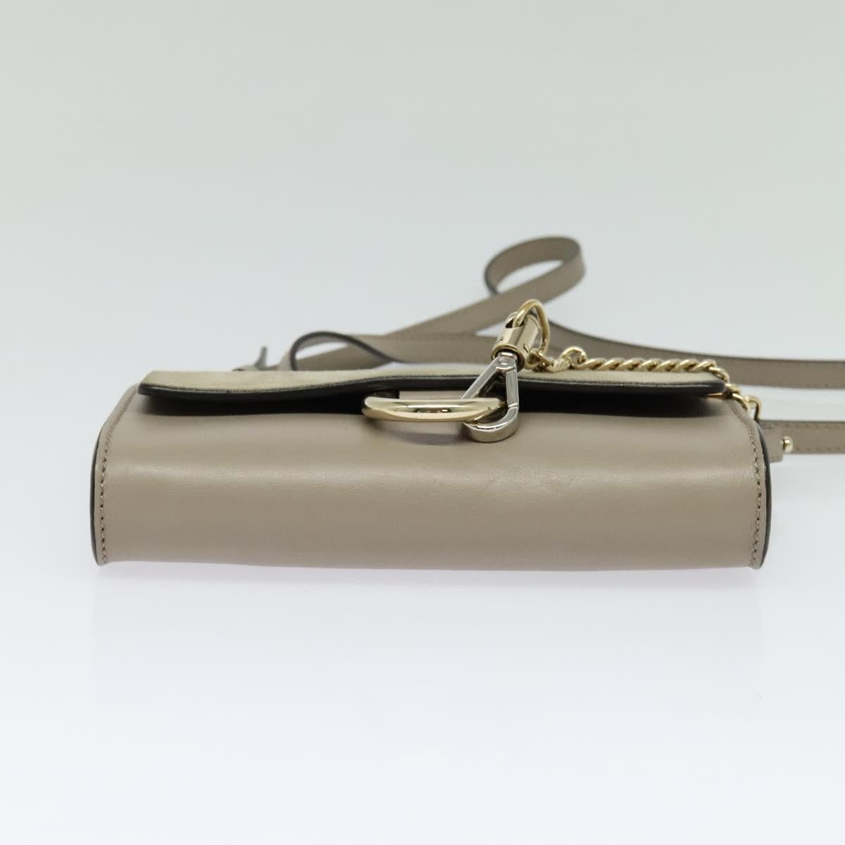 Chloe Faye Leather and Suede, Beige, Leather, Shoulder Bag