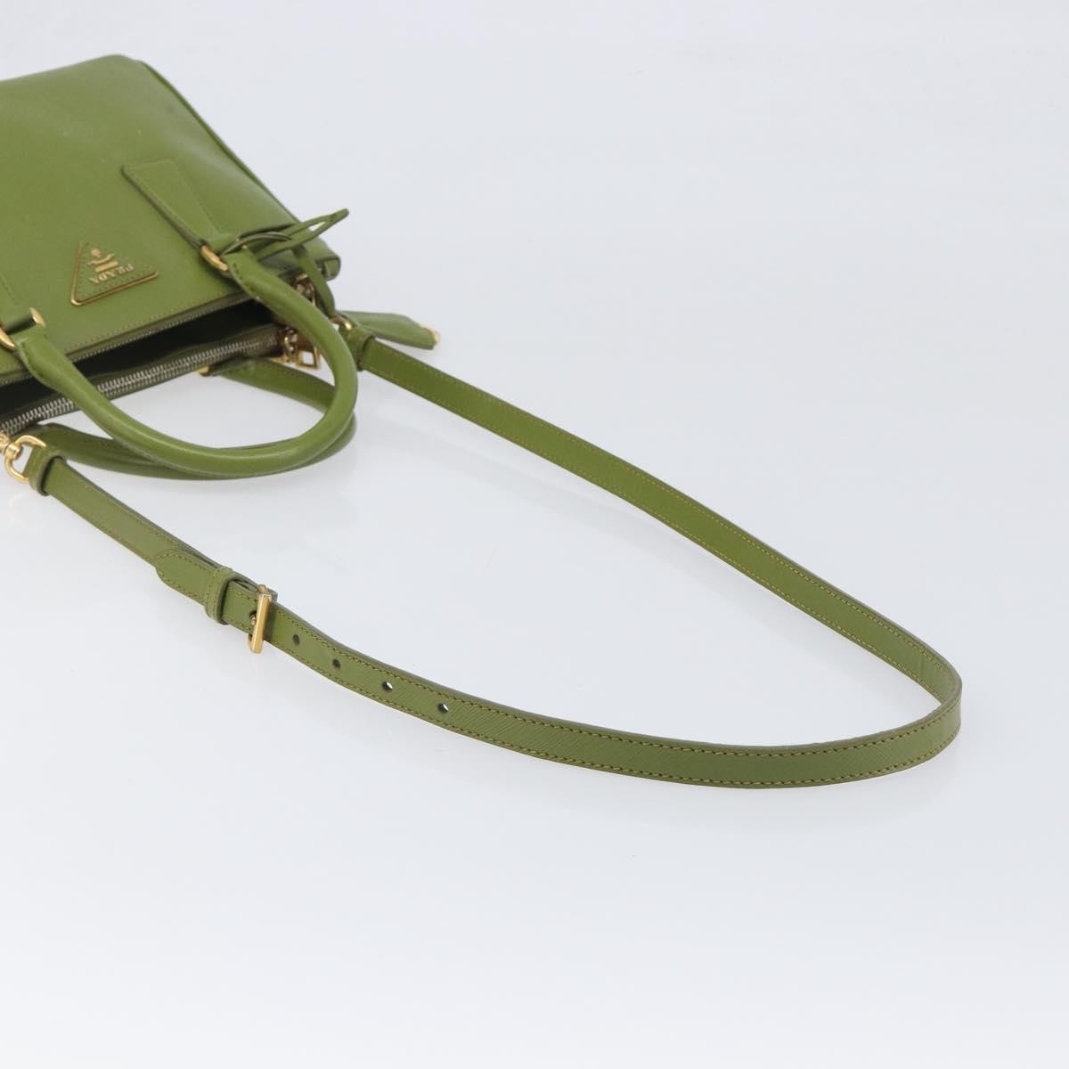 Prada Galleria  Strap Leather, Green, Leather, Handbag