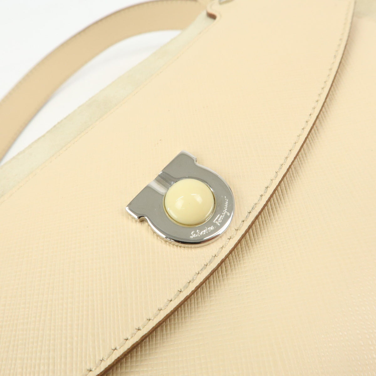 Salvatore Ferragamo Gancini Suede, Beige, Suede, Crossbody Bag