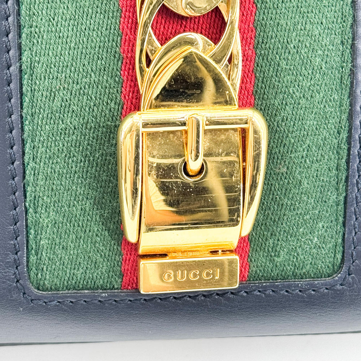 Gucci Sylvie Top Handle Leather, Black, Leather, Handbag