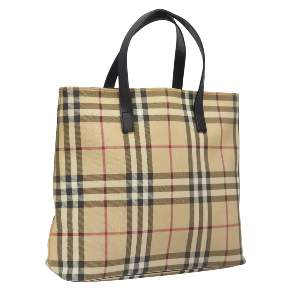 Burberry Nova Check Tote canvas check pattern, Beige, Canvas, Tote Bag