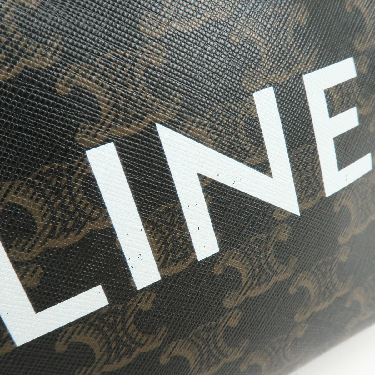 Celine Logo Messenger Triomphe Coated Canvas, Brown, Canvas, Handbag