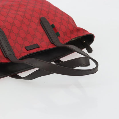 Gucci Original Zip GG Canvas with Leather, Red, Canvas, Tote Bag