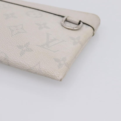 Louis Vuitton Discovery Pochette Monogram Taigarama, White, Canvas, Clutch