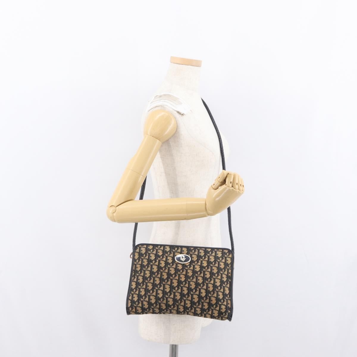 Christian Dior Vintage Trotter Canvas, Navy, Canvas, Shoulder Bag