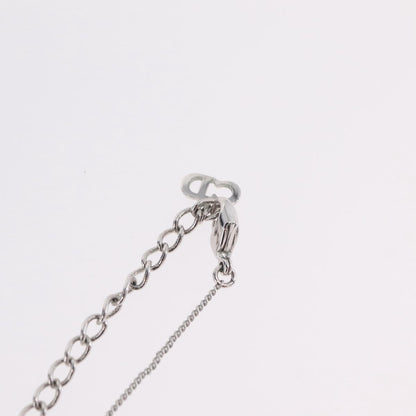 Christian Dior Vintage Logo Pendant Metal, Silver, Metal, Necklace