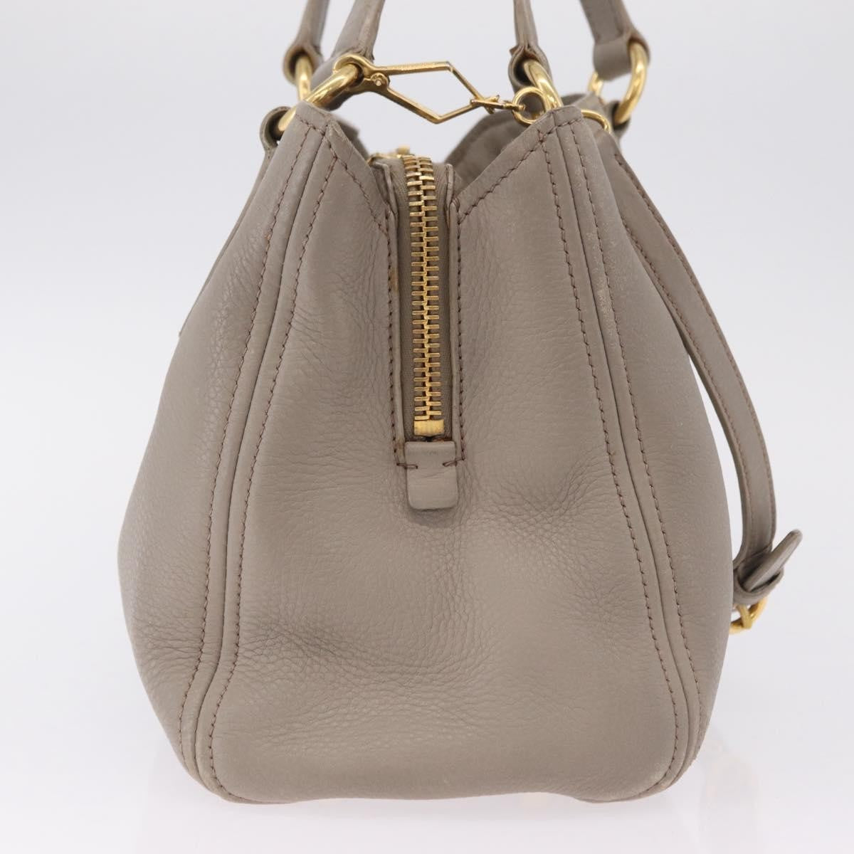 Miu Miu Madras Leather, Gray, Leather, Shoulder Bag