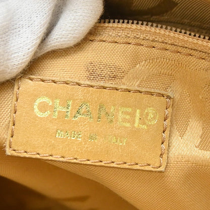 Chanel Surpique Zip Around Satchel Quilted Leather, Beige, Leather, Handbag