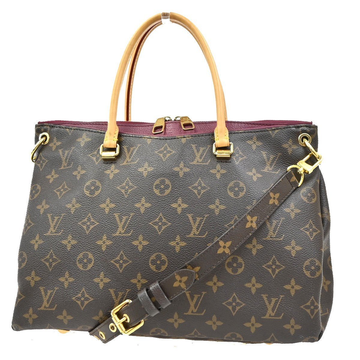 Louis Vuitton Pallas Tote Monogram Canvas with Leather, Brown, Leather, Handbag