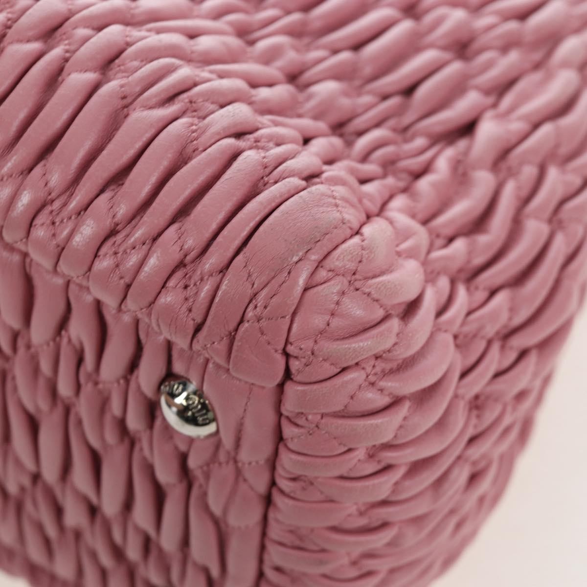Miu Miu Crystal Turnlock Convertible Satchel Leather, Pink, Leather, Shoulder Bag
