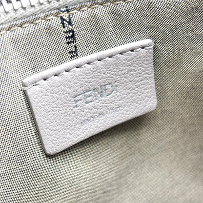 Fendi By The Way Satchel Calfskin, Beige, Leather, Handbag