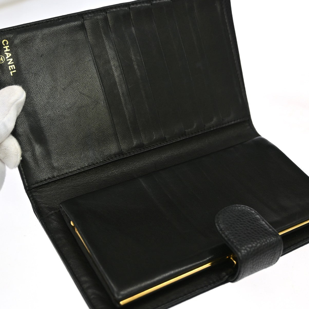 Chanel Timeless CC French Caviar, Black, Leather, Wallet