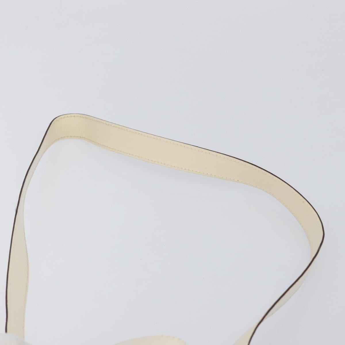 Celine Vintage Circle Logo Leather, White, Leather, Crossbody Bag