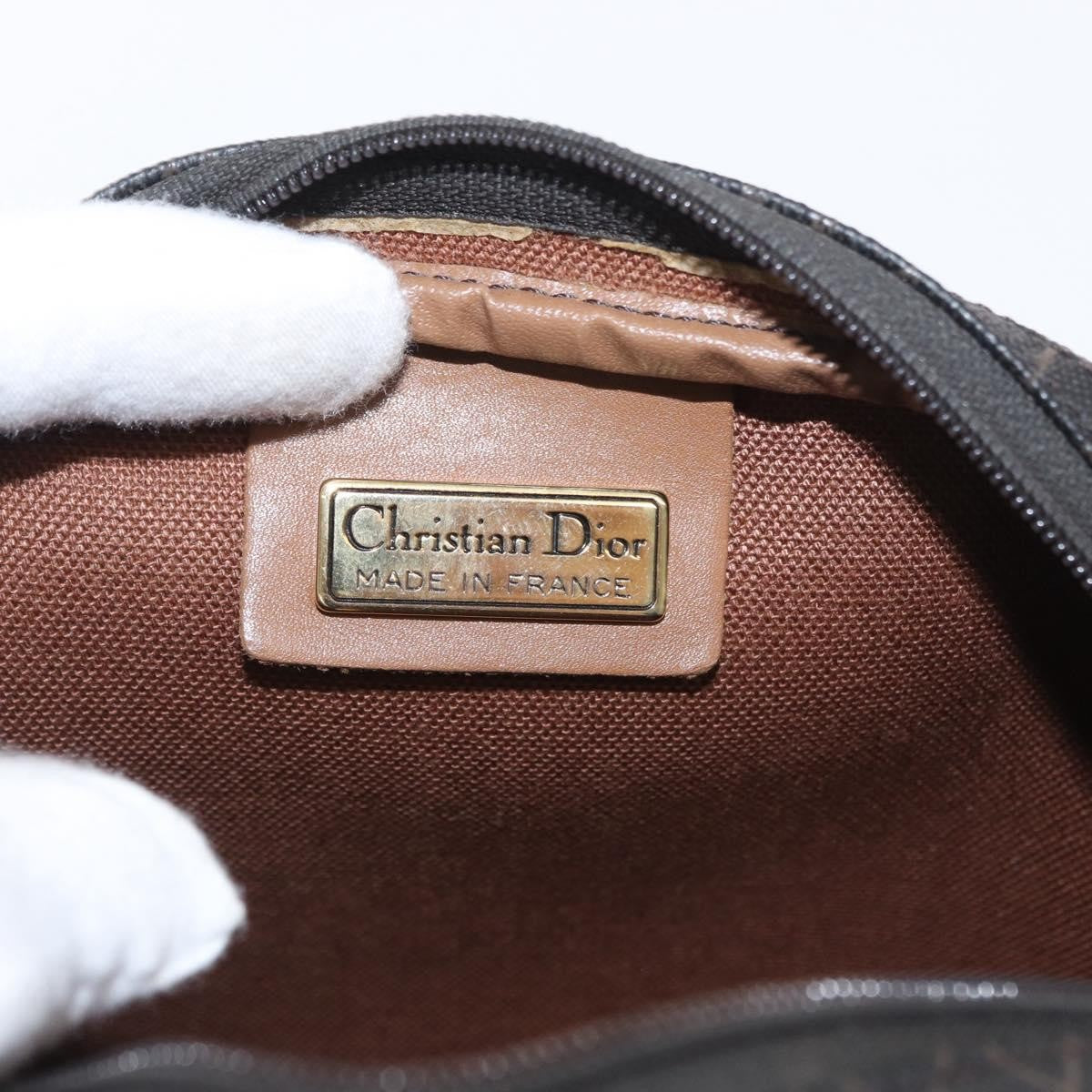 Christian Dior Vintage Honeycomb Canvas and Leather, Black, Canvas, Shoulder Bag