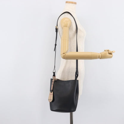Burberry Lorne Bucket Leather, Black, Leather, Handbag
