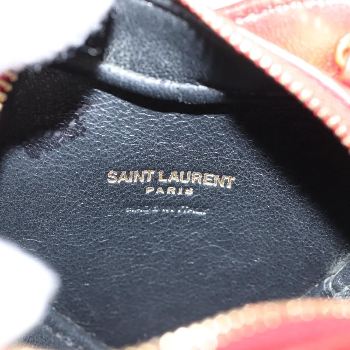 Saint Laurent Love Heart Chain Leather, Red, Leather, Shoulder Bag