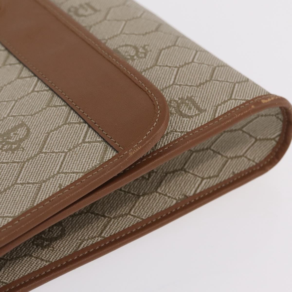 Christian Dior Vintage Honeycomb Canvas, Beige, Canvas, Shoulder Bag