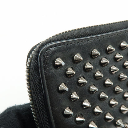 Christian Louboutin Panettone Coin Purse Spiked Leather, Black, Leather, Wallet