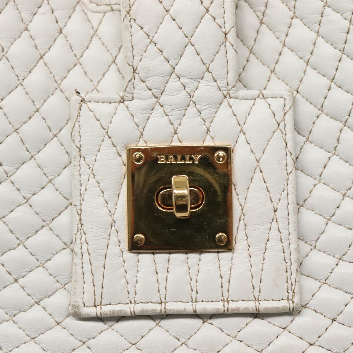 Bally Vintage Quilted leather, White, Leather, Shoulder Bag
