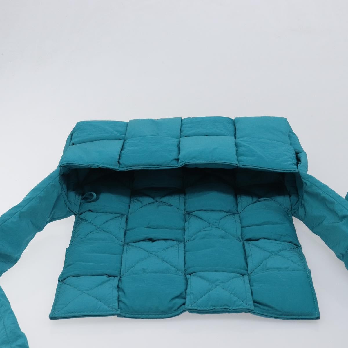 Bottega Veneta Padded Tech Cassette Intrecciato Nylon, Turquoise, Nylon, Crossbody Bag