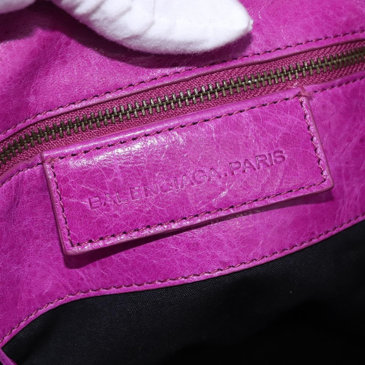 Balenciaga Classic Studs Sunday Tote Leather, Purple, Leather, Handbag