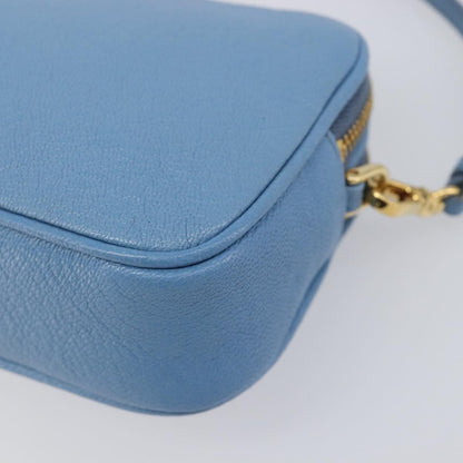 Miu Miu Double Zip Pochette Leather, Blue, Leather, Clutch