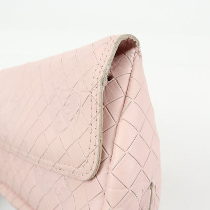 Bottega Veneta Expandable Chain Embossed Intrecciato Nappa, Pink, Leather, Crossbody Bag