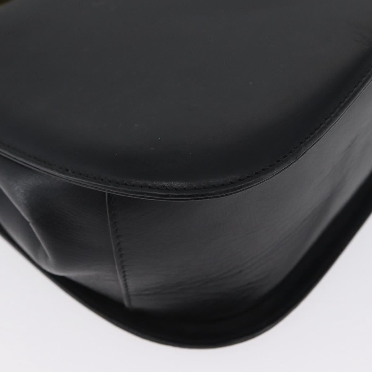 Salvatore Ferragamo Gancini Leather, Black, Leather, Handbag