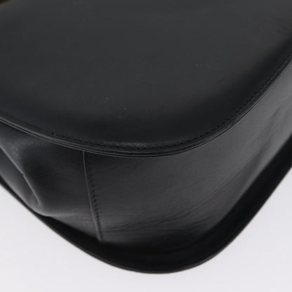 Salvatore Ferragamo Gancini Leather, Black, Leather, Handbag