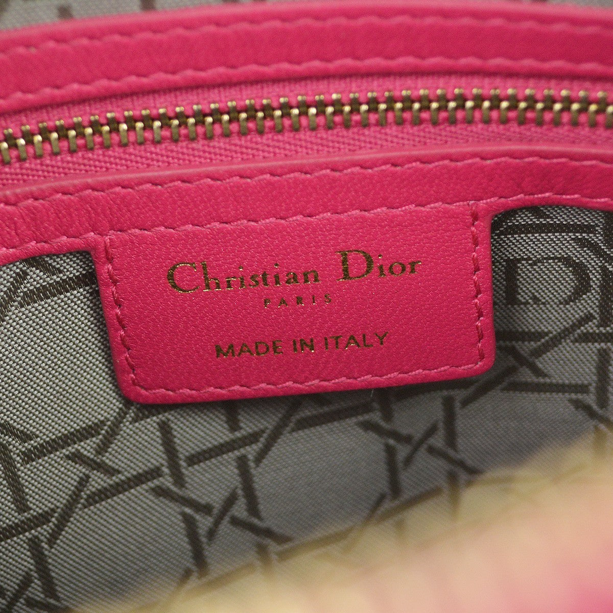 Christian Dior Lady Dior Cannage, Pink, Leather, Handbag