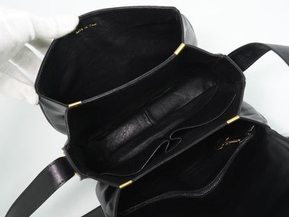 Celine Shoulder Leather, Black, Leather, Shoulder Bag